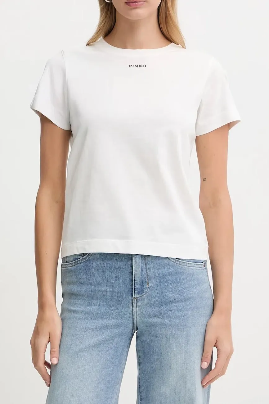 Pinko 100373 A34F t-shirt bianco cotone donna