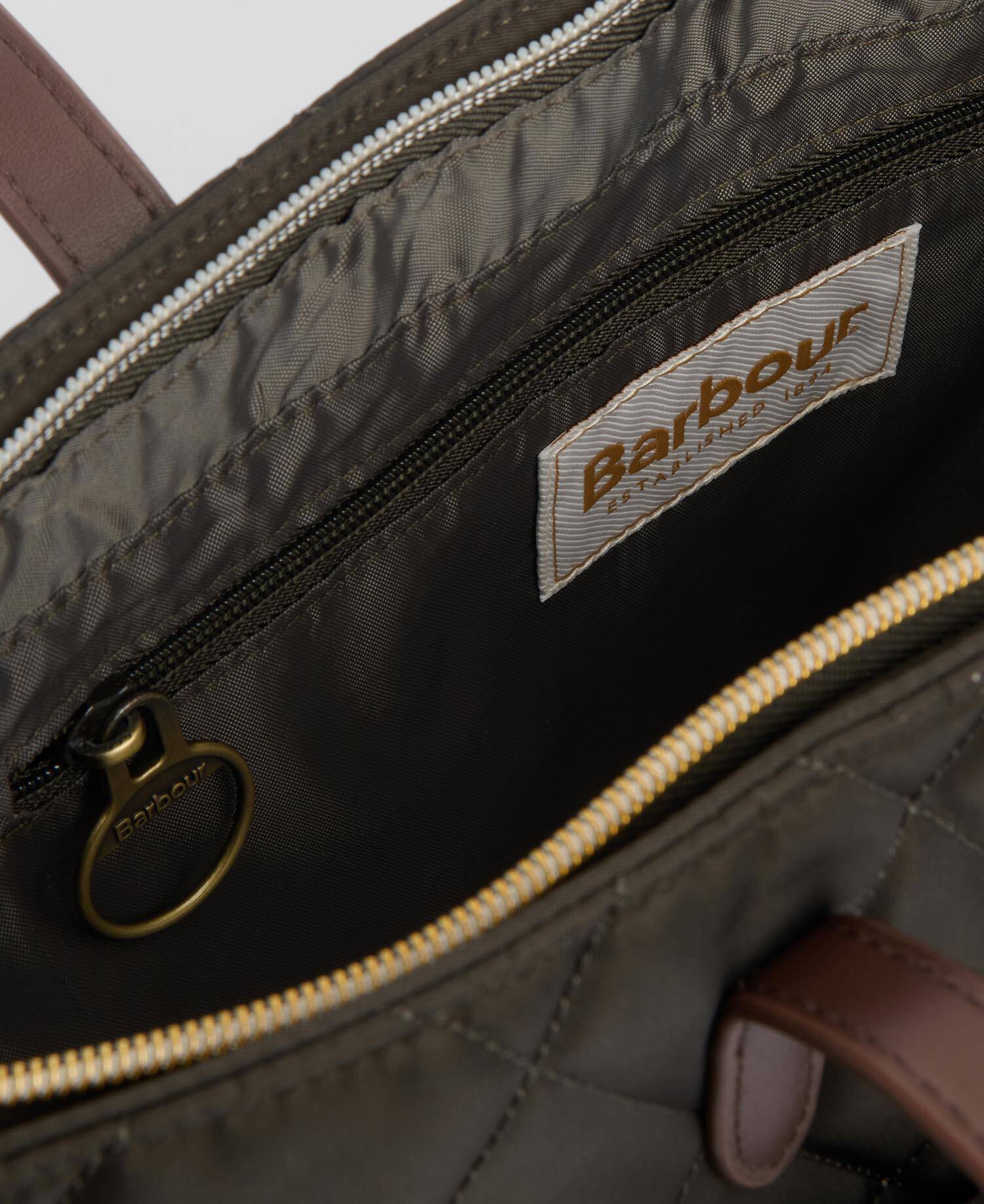 Barbour LBA0395 Tote Bag Donna Olive trapuntata nylon