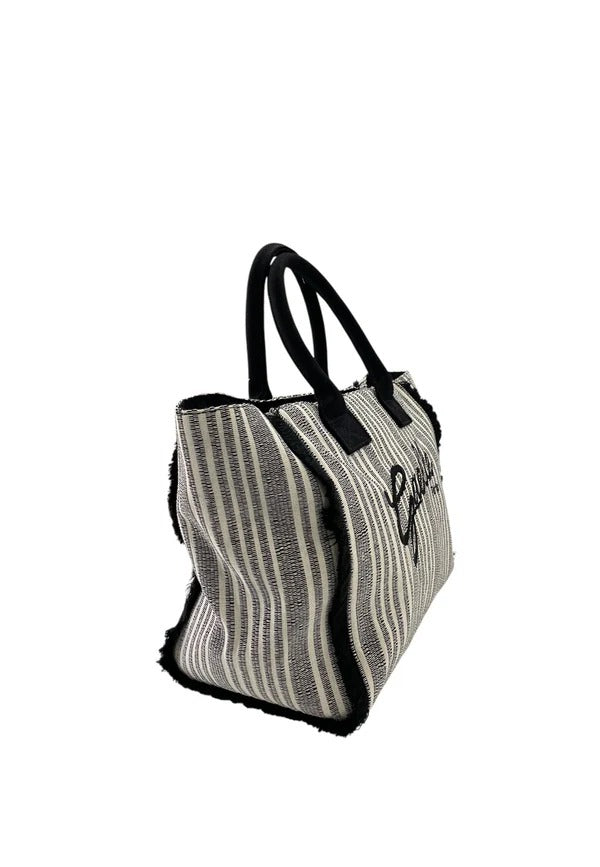 Gaelle Paris GAACW03190 Maxi Shopper Cotone Logo Nero