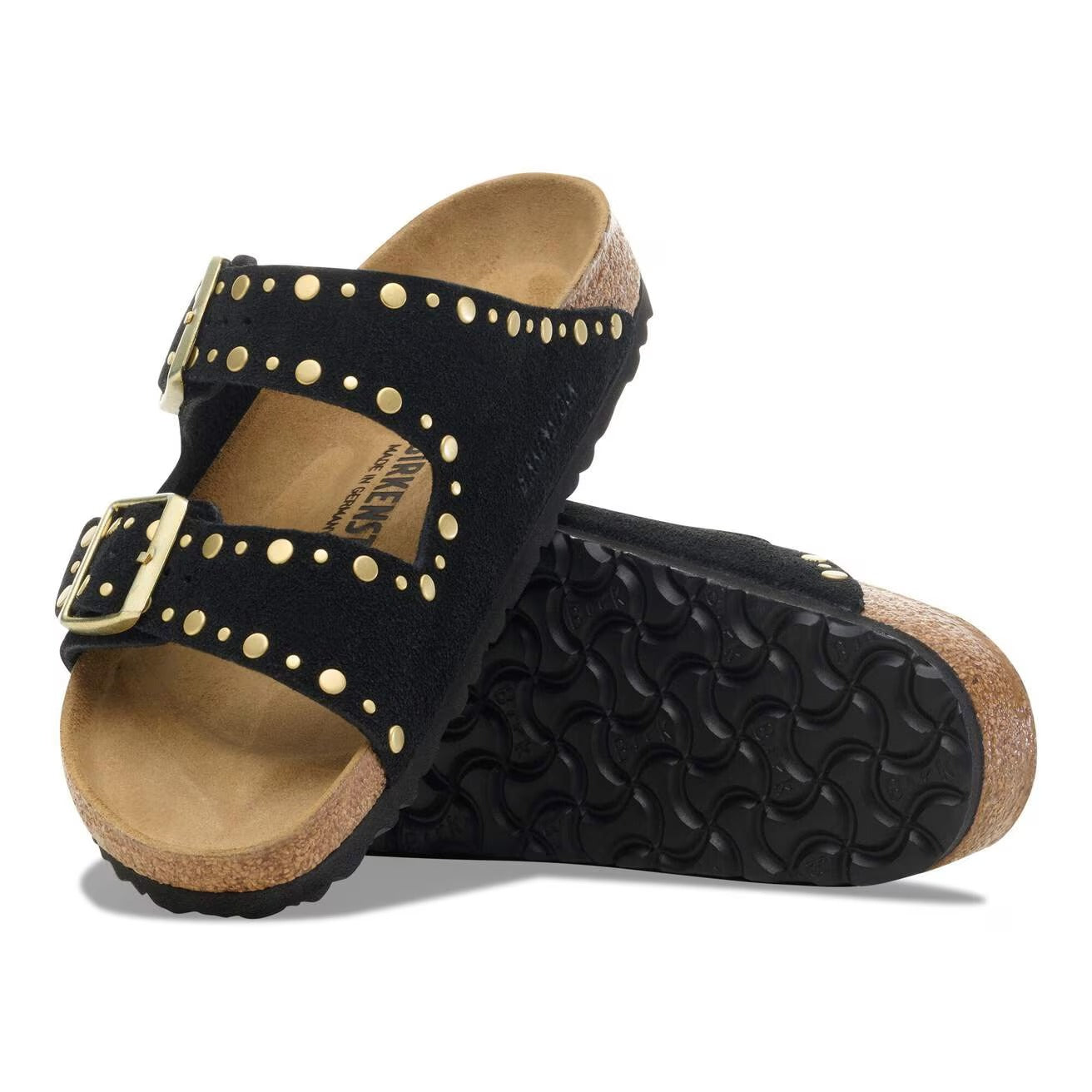 Birkenstock Arizona Rivet ciabatta donna nera suede