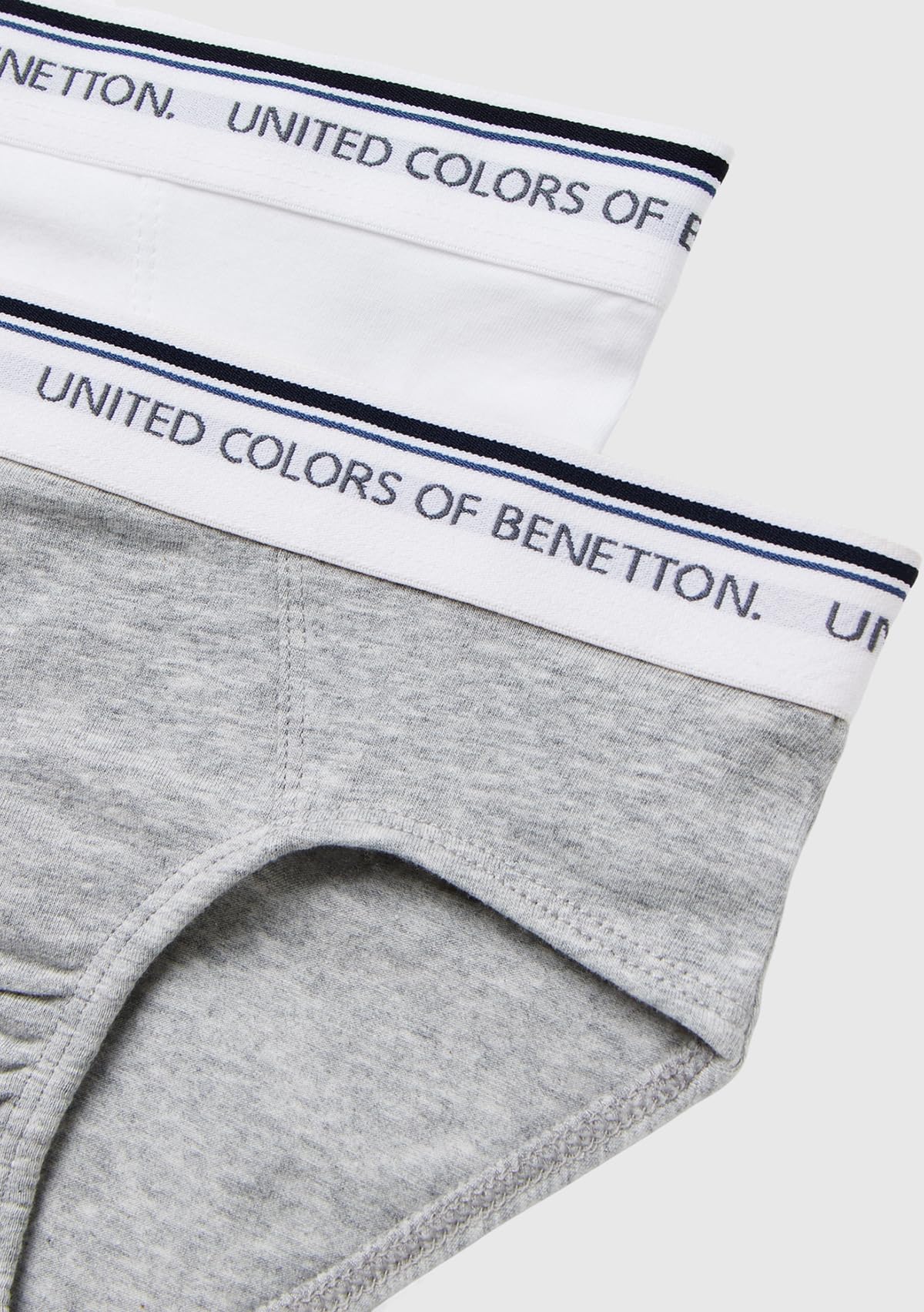 Benetton Intimo 3op80s484 Set 2 Slip Bimbo Grigio