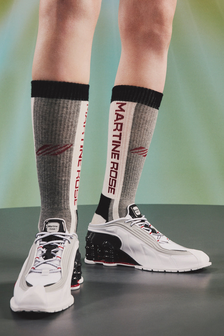 Martine Rose MR4 Shox mule White Multi suola Shox