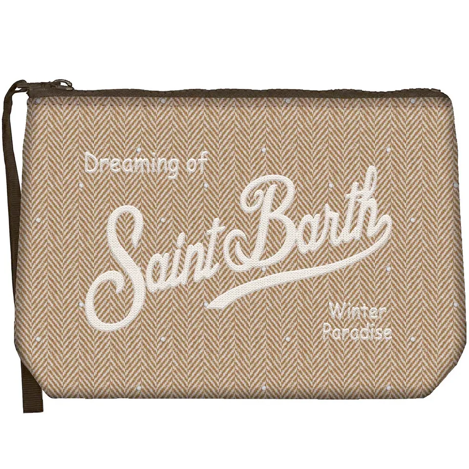 MC2 Saint Barth Aline Wool pochette beige herringbone