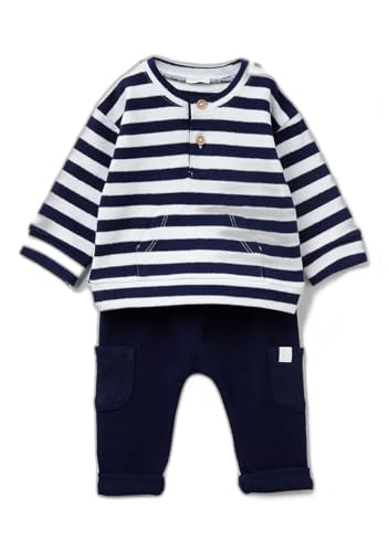 Benetton 3FQYAK01A completo bimbo felpa blu maglia righe