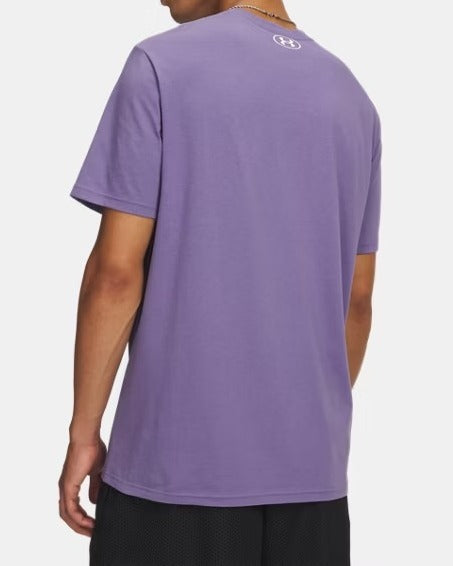 Under Armour 1326799 T-Shirt Uomo Viola misto cotone logo