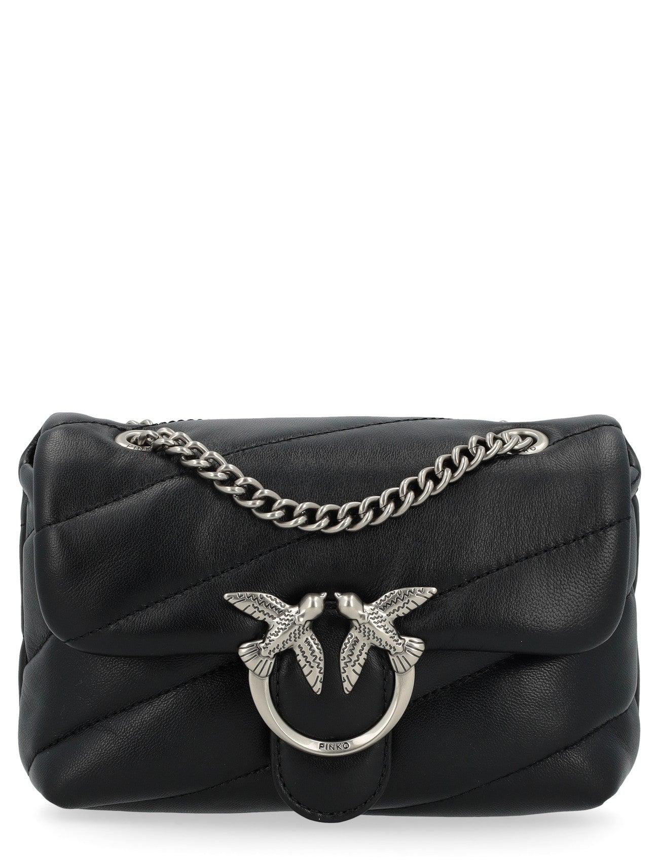 Pinko Love Puff Baby borsa nero old silver trapuntata