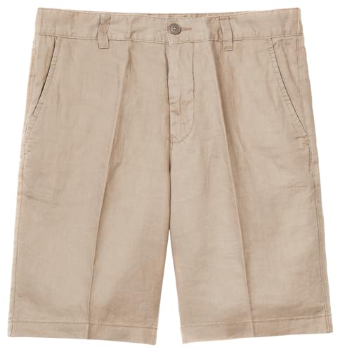 Benetton 4AGH59548 Bermuda Uomo 58 lino chino beige