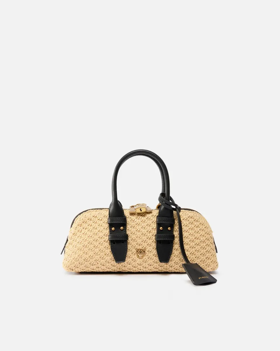 Pinko Bowling Escape 105334 A1RL borsa raffia beige