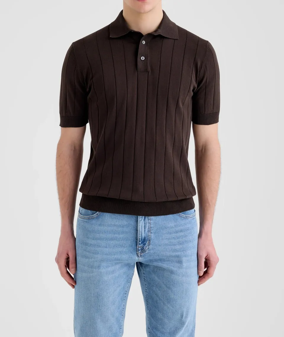 Filippo De Laurentiis CR14C Polo Cotone Marrone