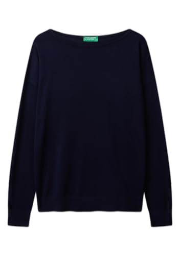 Benetton 103vd10av Maglione Donna Barchetta Blu XXS