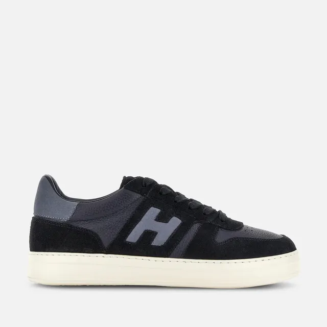 Hogan H-TV sneaker uomo blu pelle suede memory foam