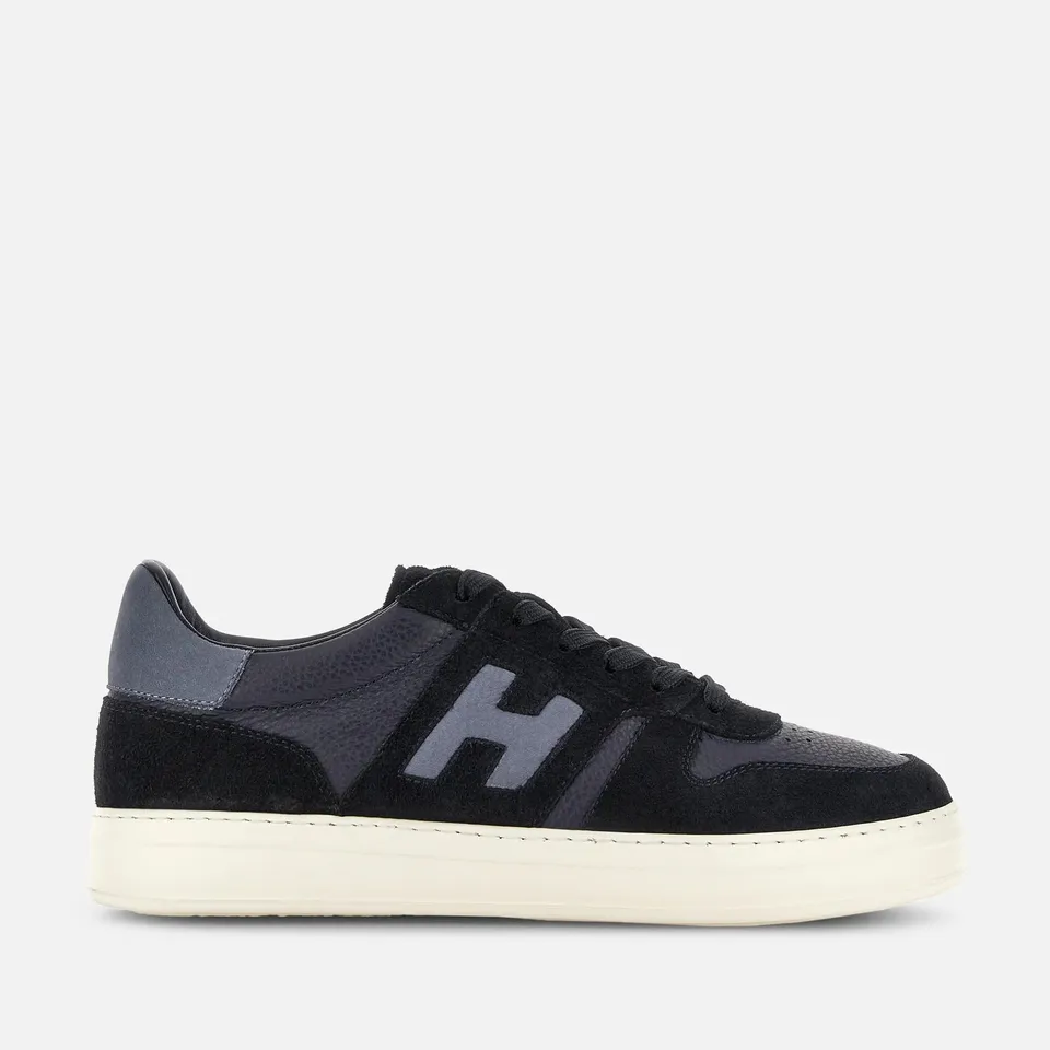 Hogan H-TV sneaker uomo blu pelle suede memory foam