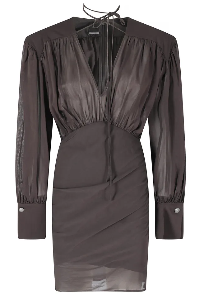 Pinko 106896 A3B2 Abito Corto Marrone Slim Viscosa