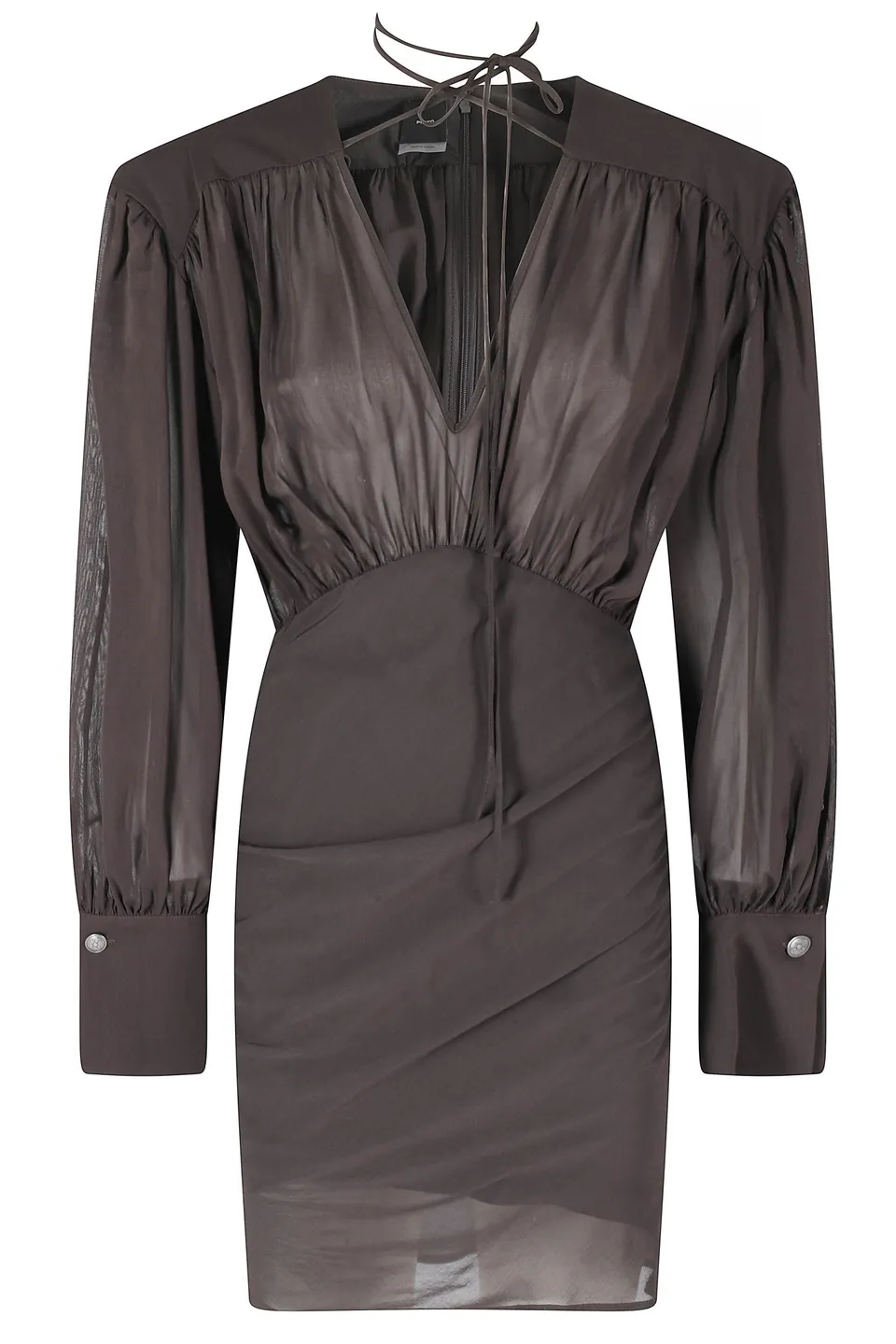 Pinko 106896 A3B2 Abito Corto Marrone Slim Viscosa