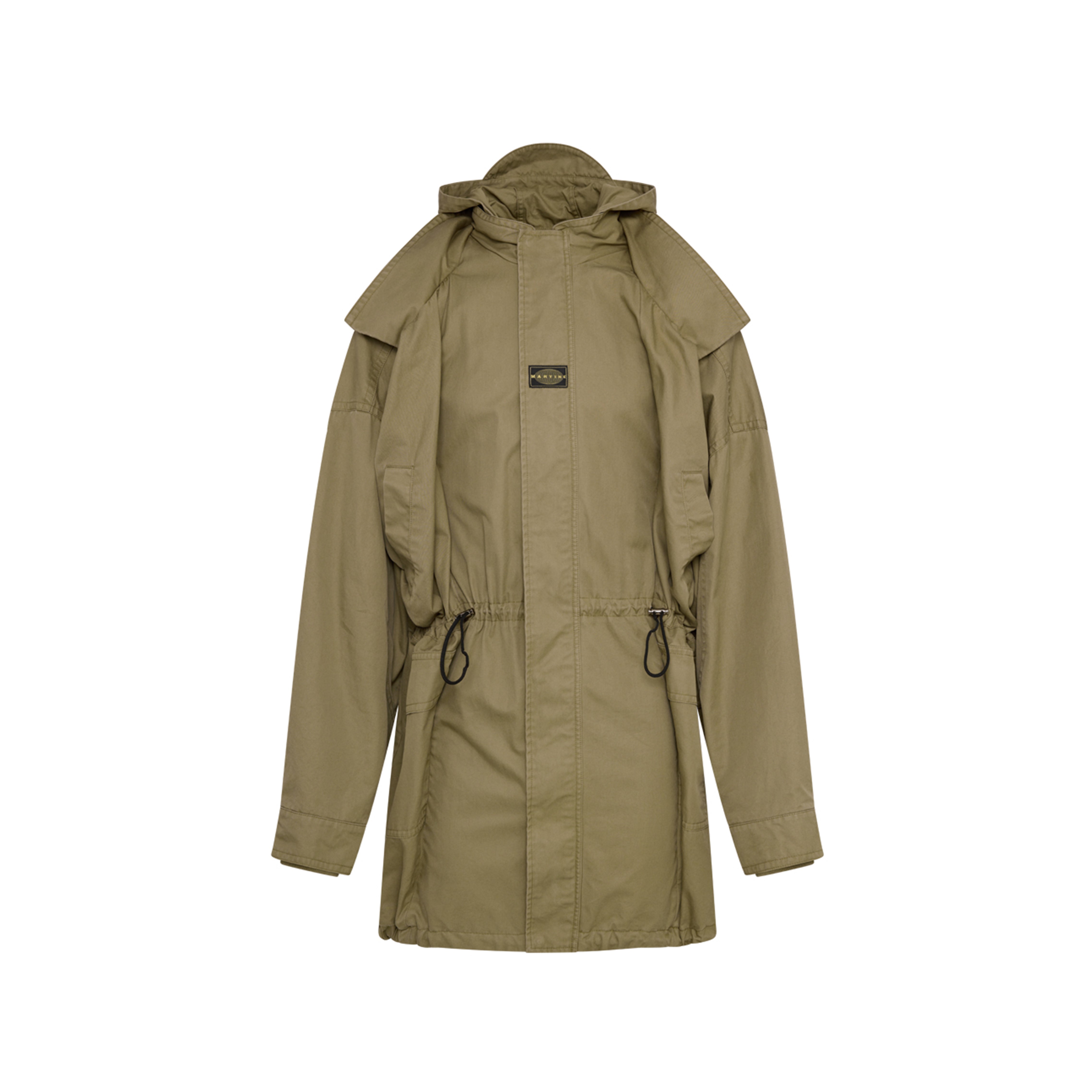 Martine Rose Half Stretch Trench giacca Khaki Green cotone