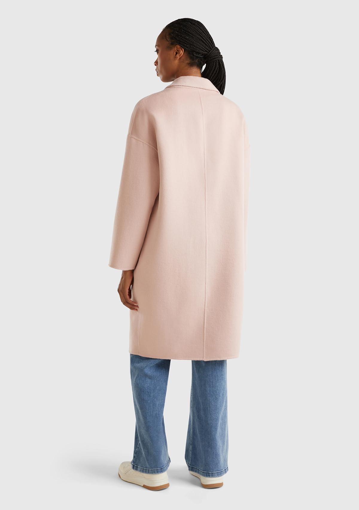Benetton Cappotti 28f7dn06b Cappotto Donna Beige misto lana