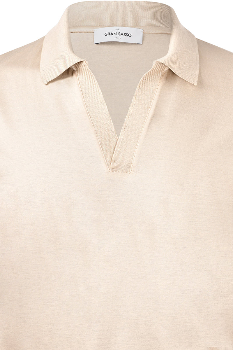 Gran Sasso 60189 74020 polo beige filo di Scozia