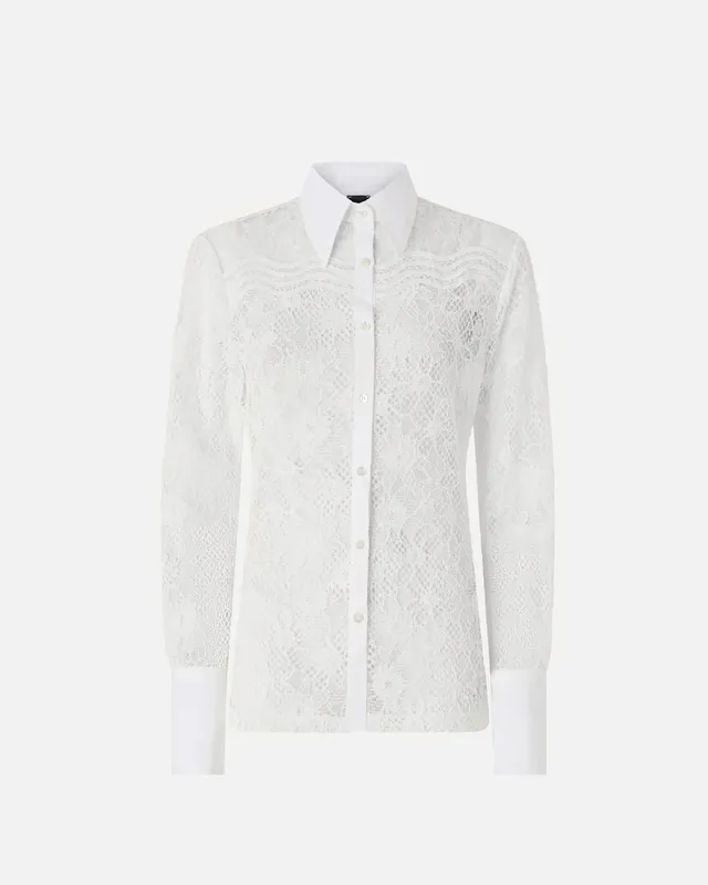 Pinko 106600 A381 Coline camicia bianca pizzo