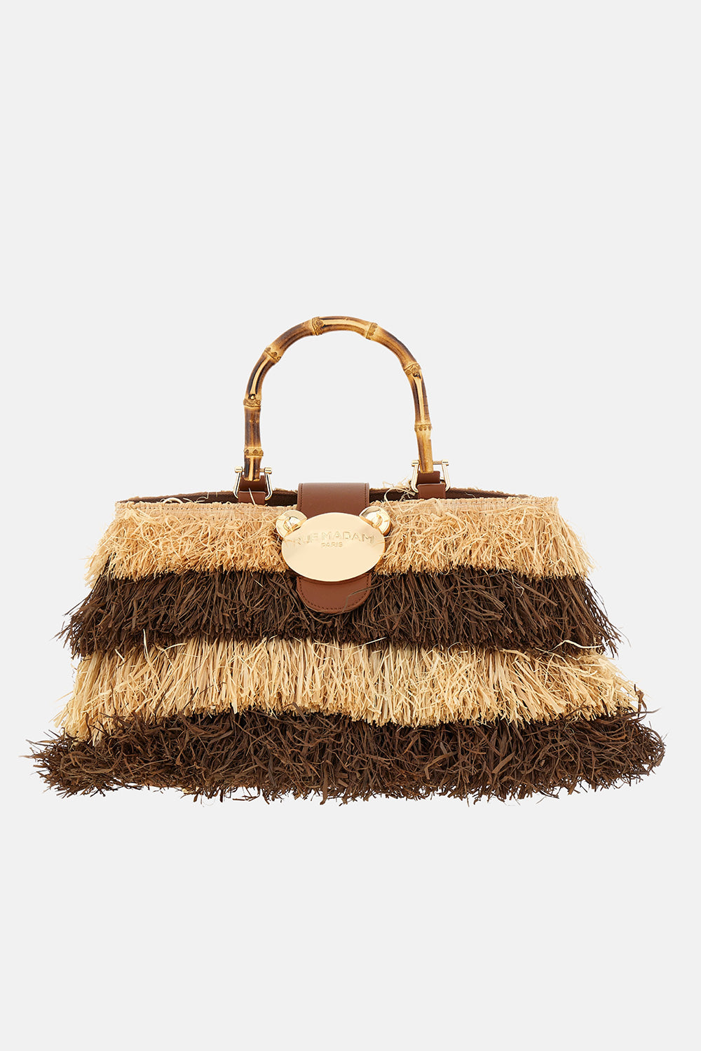 Rue Madam 1555 Borsa Secchiello Donna Brown rafia