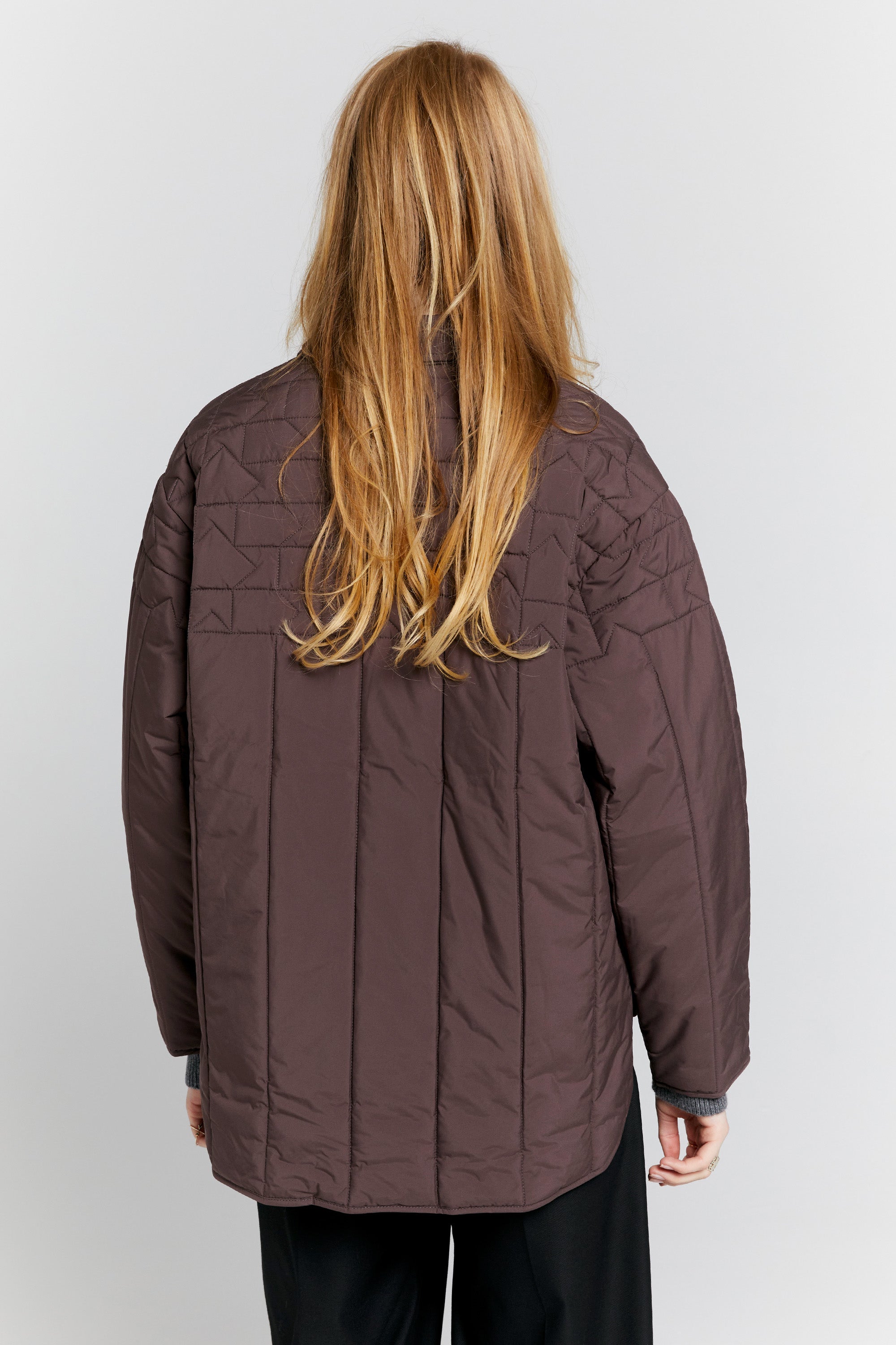 Karen Walker Quilted Voyager Jacket giacca trapuntata mahogany M