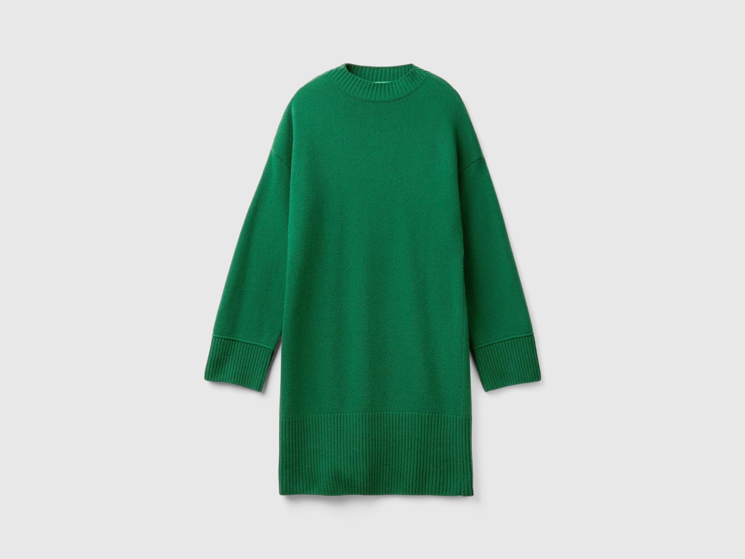 Benetton vestito donna lupetto maglia sopra ginocchio