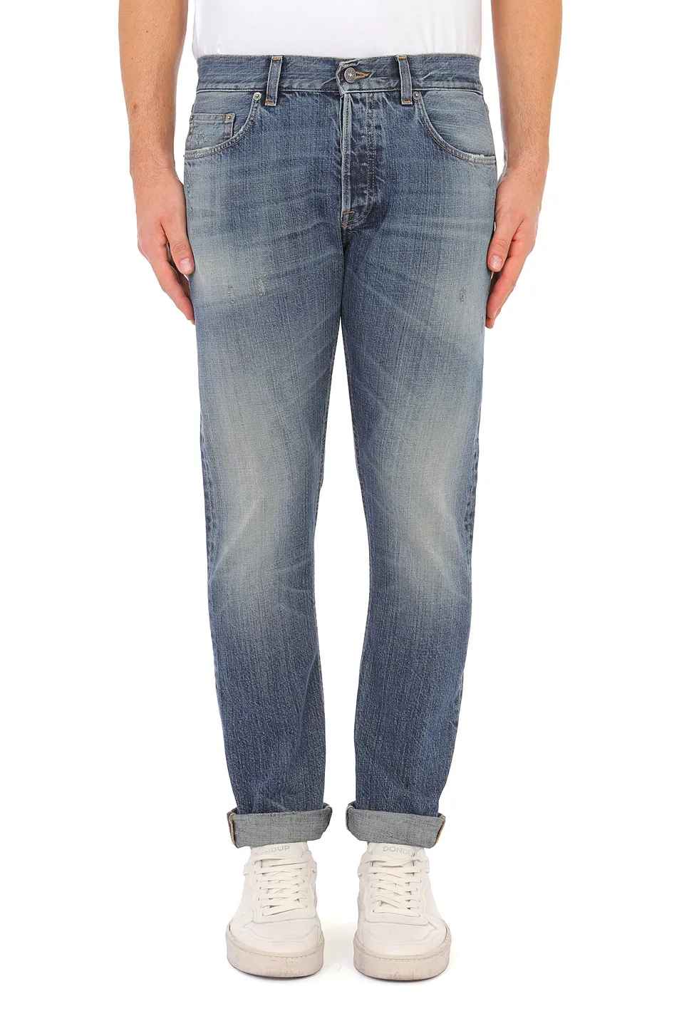 Dondup UP563 Jeans Uomo Icon Slim Blu Denim