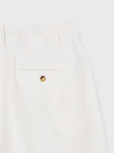 Benetton 4AGHDF05W Pantaloni Donna Lino Vita Regular