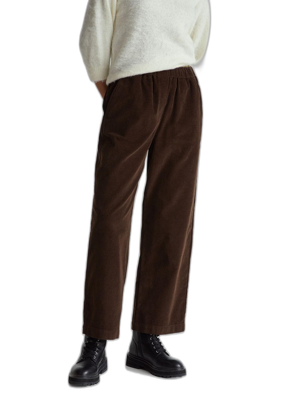 Benetton 494bdf0a7 Pantaloni Donna Neri Velluto