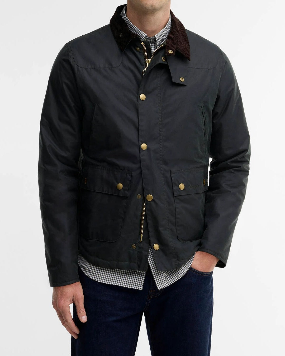 Barbour Reelin Wax MWX1106 Giacca Sage Cotone Cerato