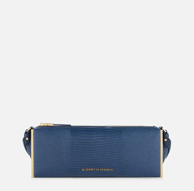 Elisabetta Franchi BS15A66E2 borsa blu notte lucertola
