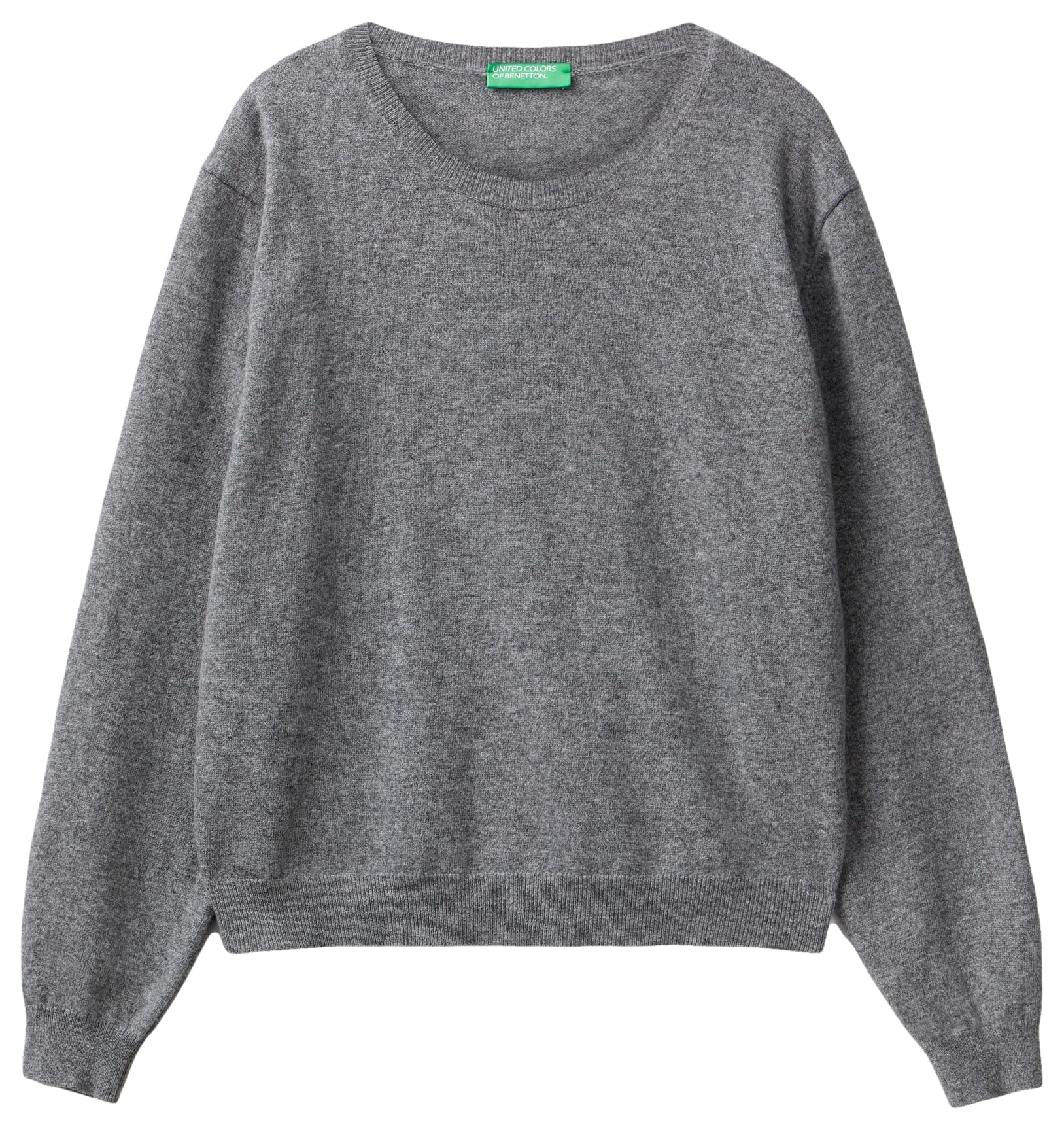 Benetton 1002d10bg maglia girocollo donna morbida rasata