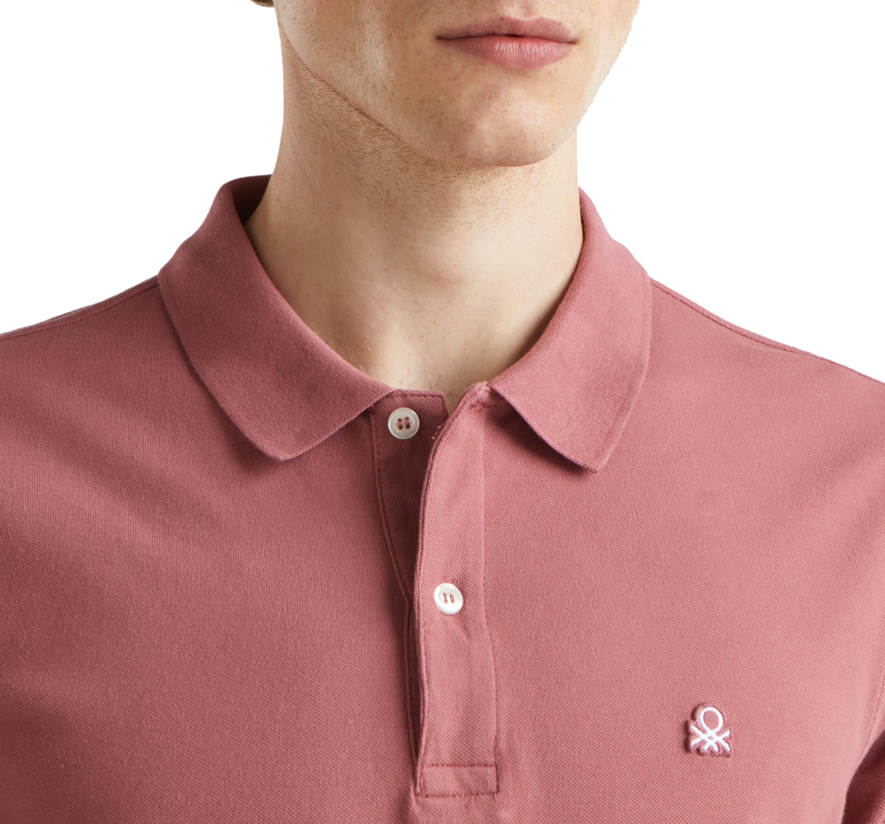 Benetton Polo Slim Uomo Maglia Cotone Blu