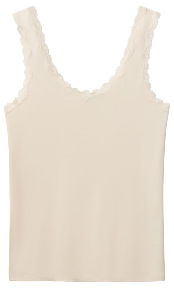 Benetton Intimo e Pigiami 3OVL1H009 Canottiera Beige XS pizzo