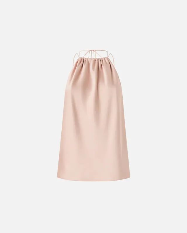 Pinko 106621 A1Y5 Top Satin Donna Rosa Beige Scollo Americana
