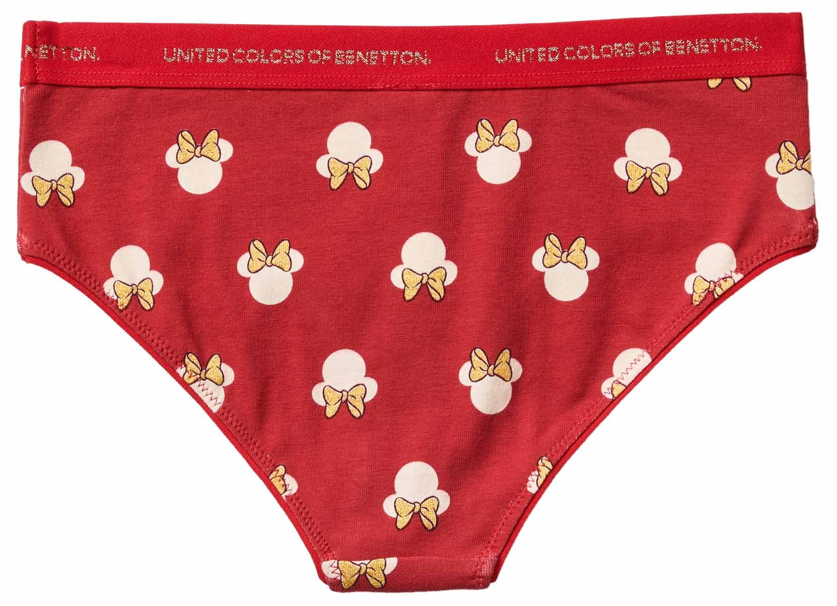 Benetton Slip Bambina Disney Cotone 1 Anno Fianco Alto