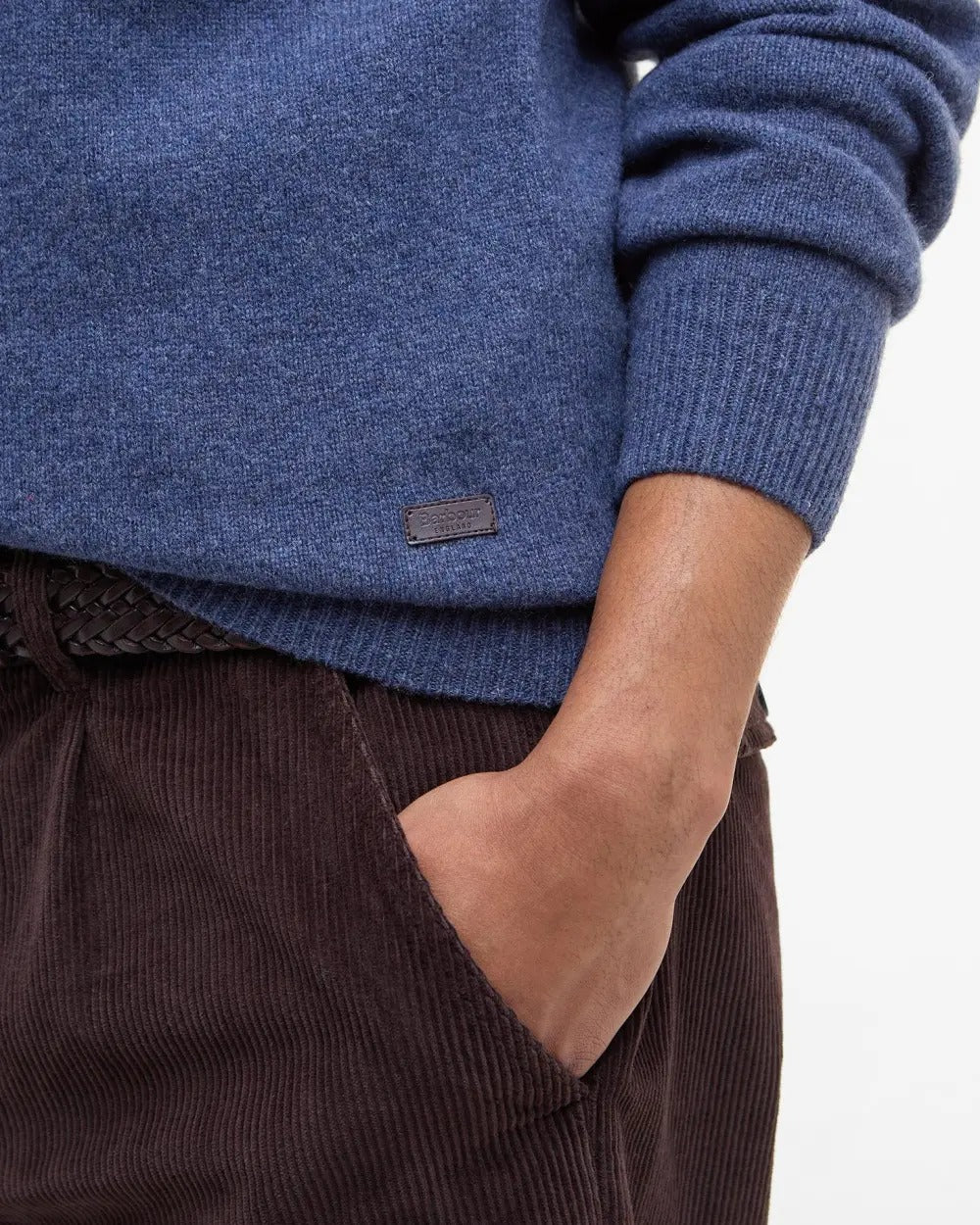 Barbour Essential Patch Crew MKN0584 Maglione Indigo