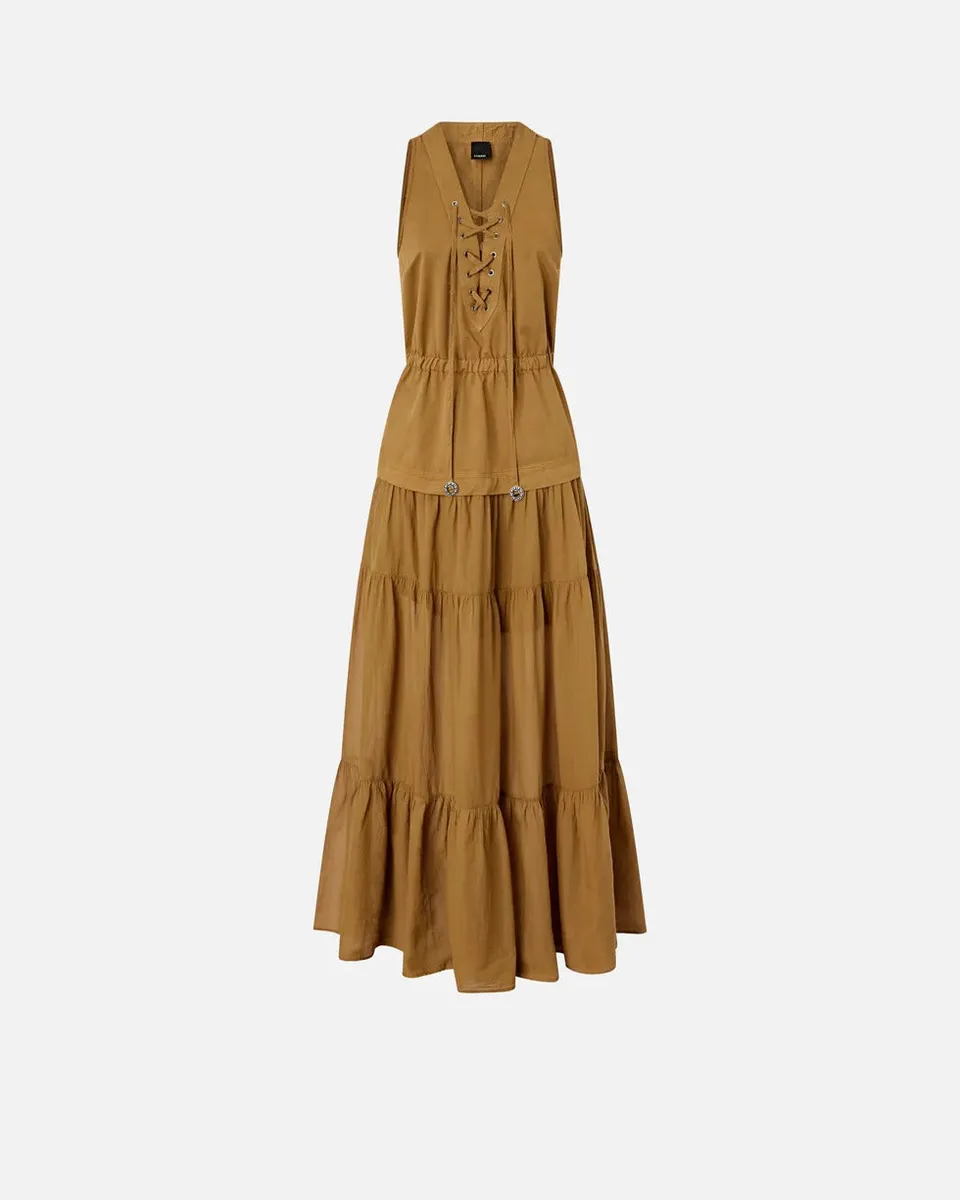 Pinko Casarsa 106822 A3AX Abito Lungo Marrone Cotone
