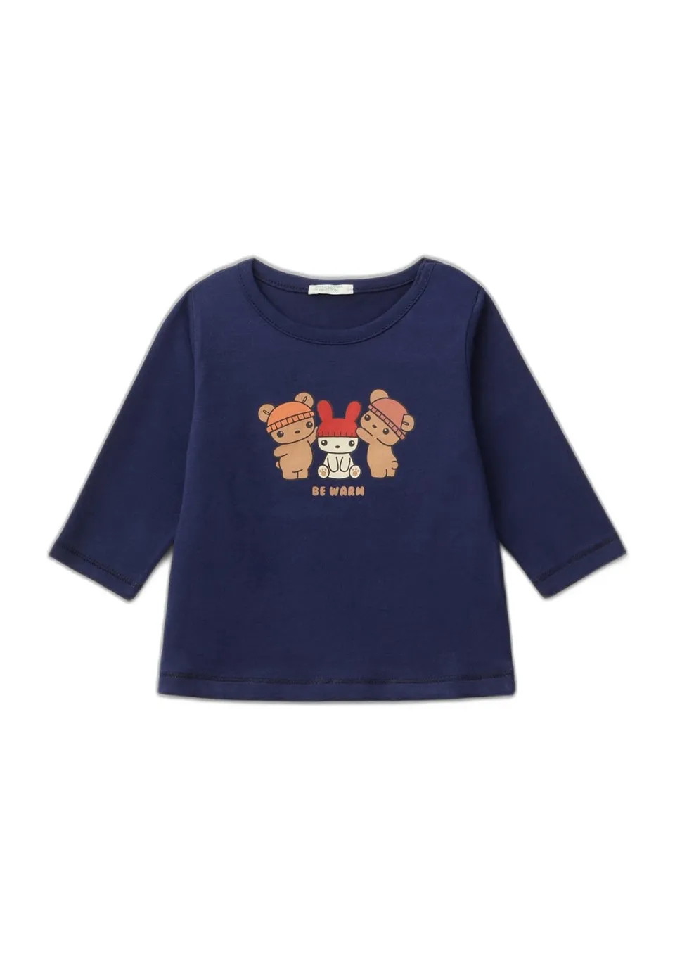 Benetton 3ATNA105L t-shirt manica lunga blu 74