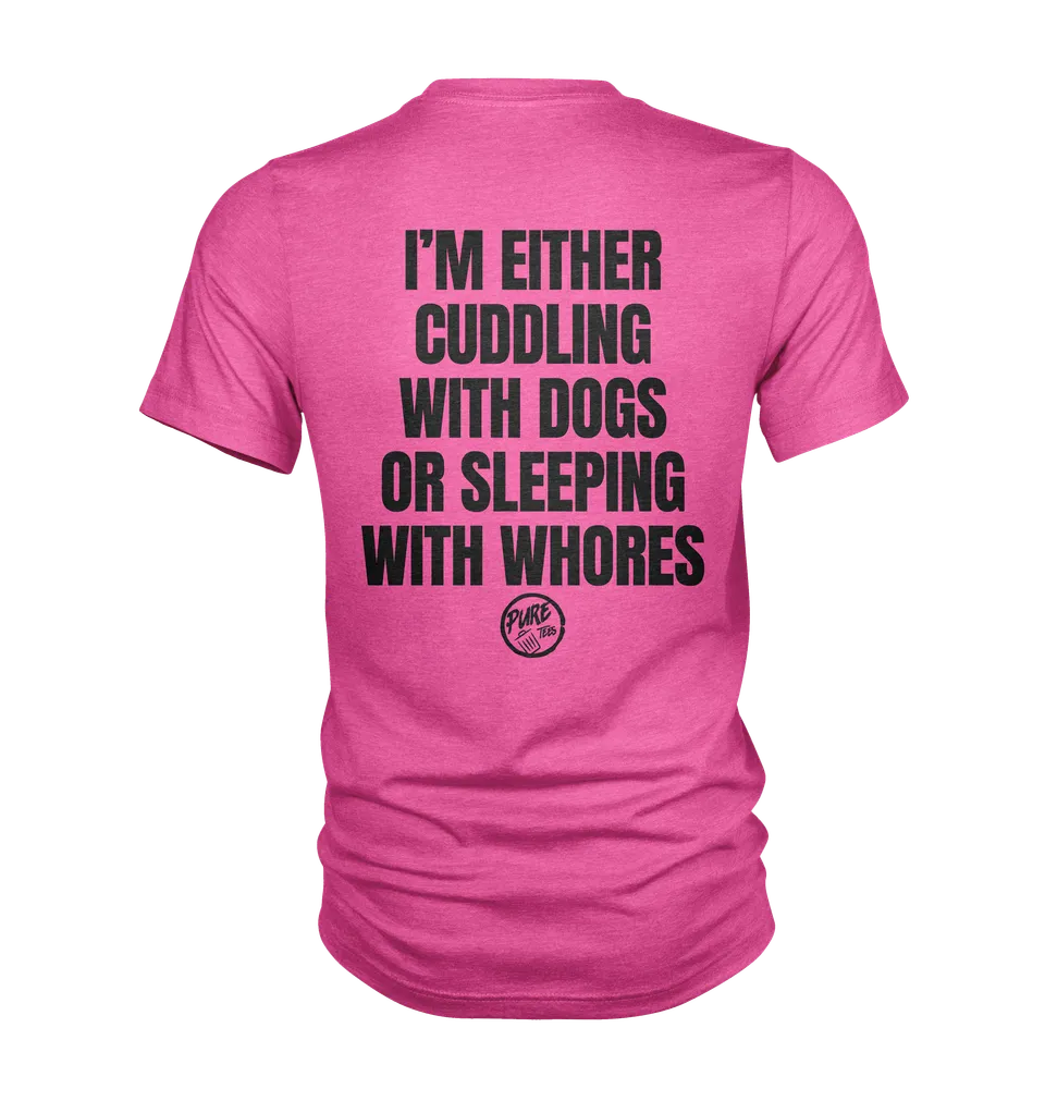 Pure Trash I'm either cuddling with dogs T-shirt uomo Berry cotone