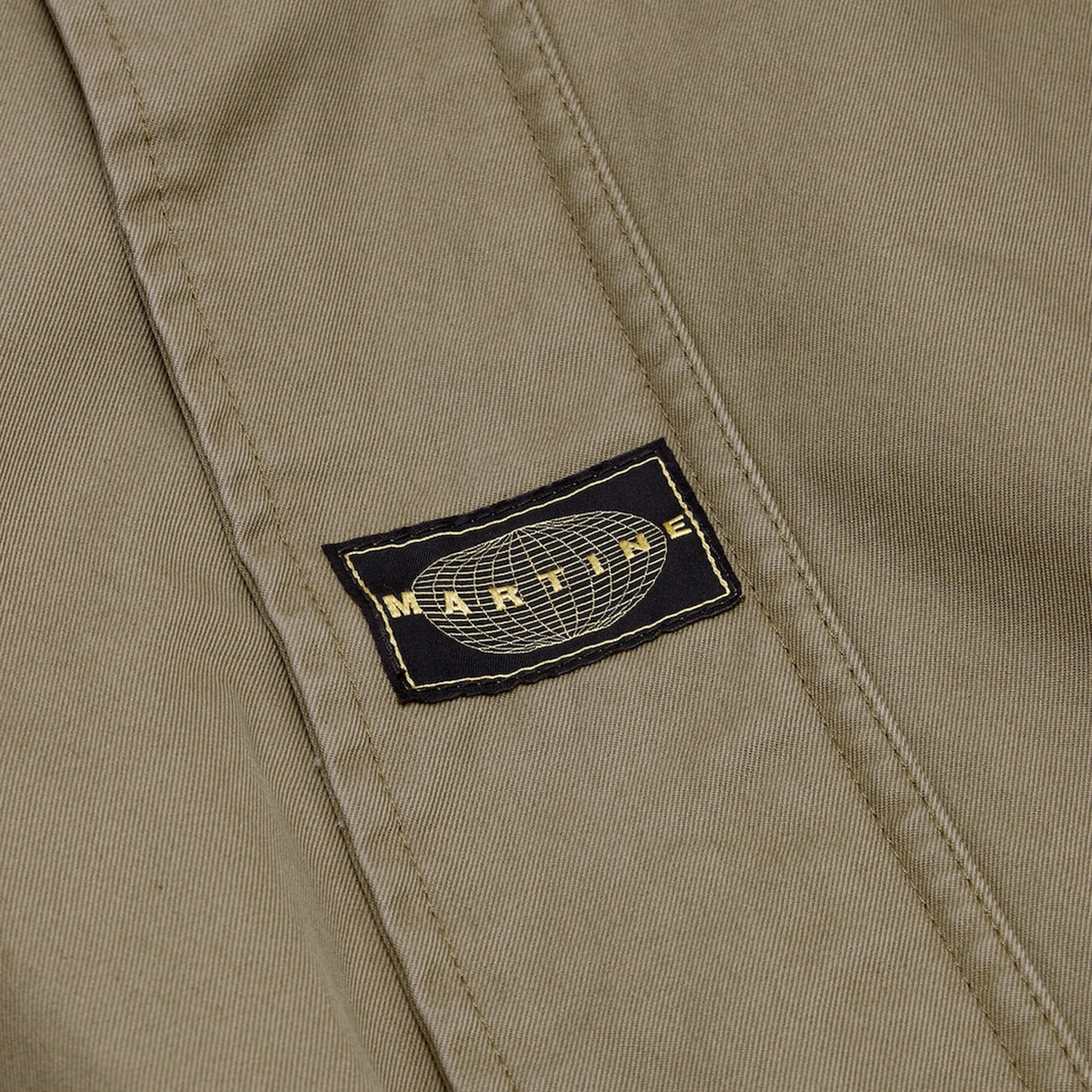 Martine Rose Half Stretch Trench giacca Khaki Green cotone