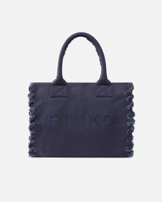 Pinko Beach Canvas Shopper tela viola