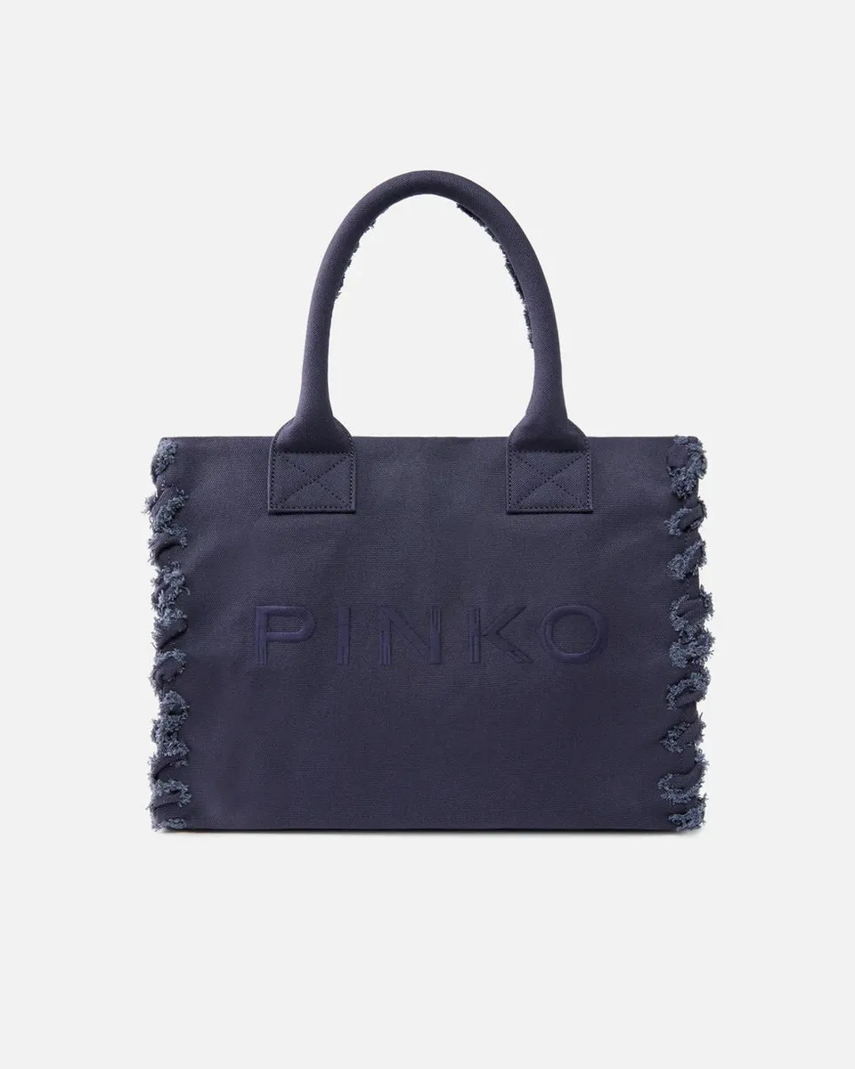 Pinko Beach Canvas Shopper tela viola