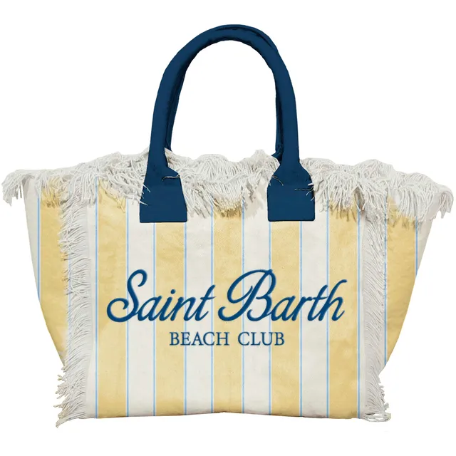 MC2 Saint Barth Vanity borsa donna giallo navy righe cotone