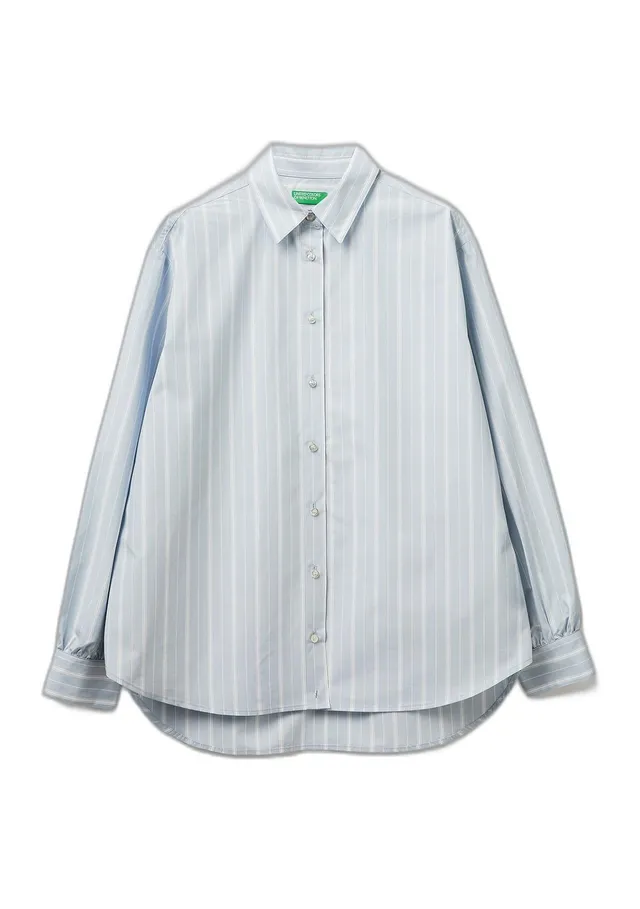 United Colors of Benetton 5x20dq0dj Camicia Donna Panna Cotone