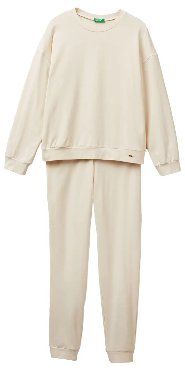 Benetton 3L333P04A Pigiama Donna Caldo Beige Taglia S