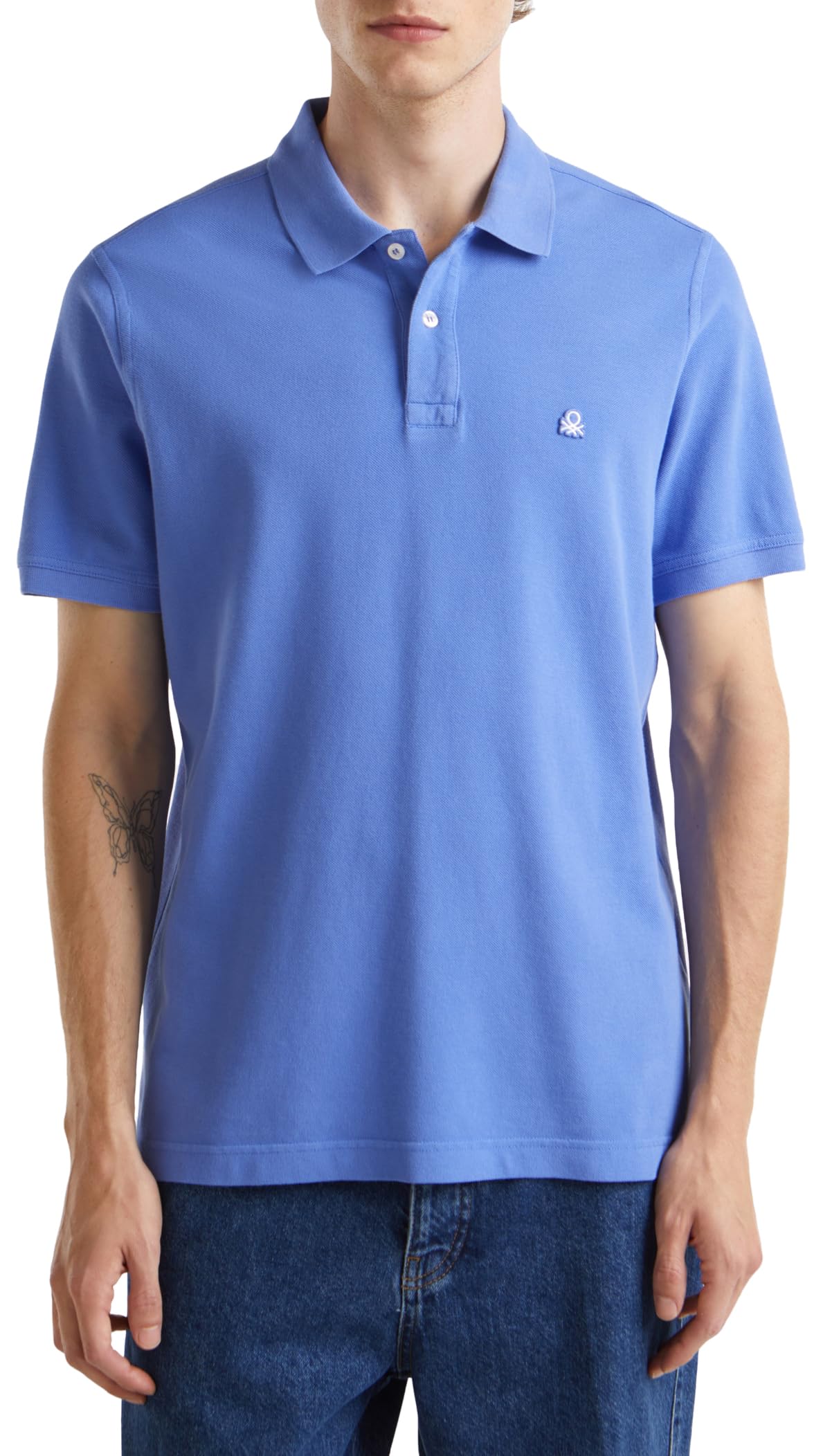 Benetton Polo Piquet Regular Logo Uomo Manica Corta