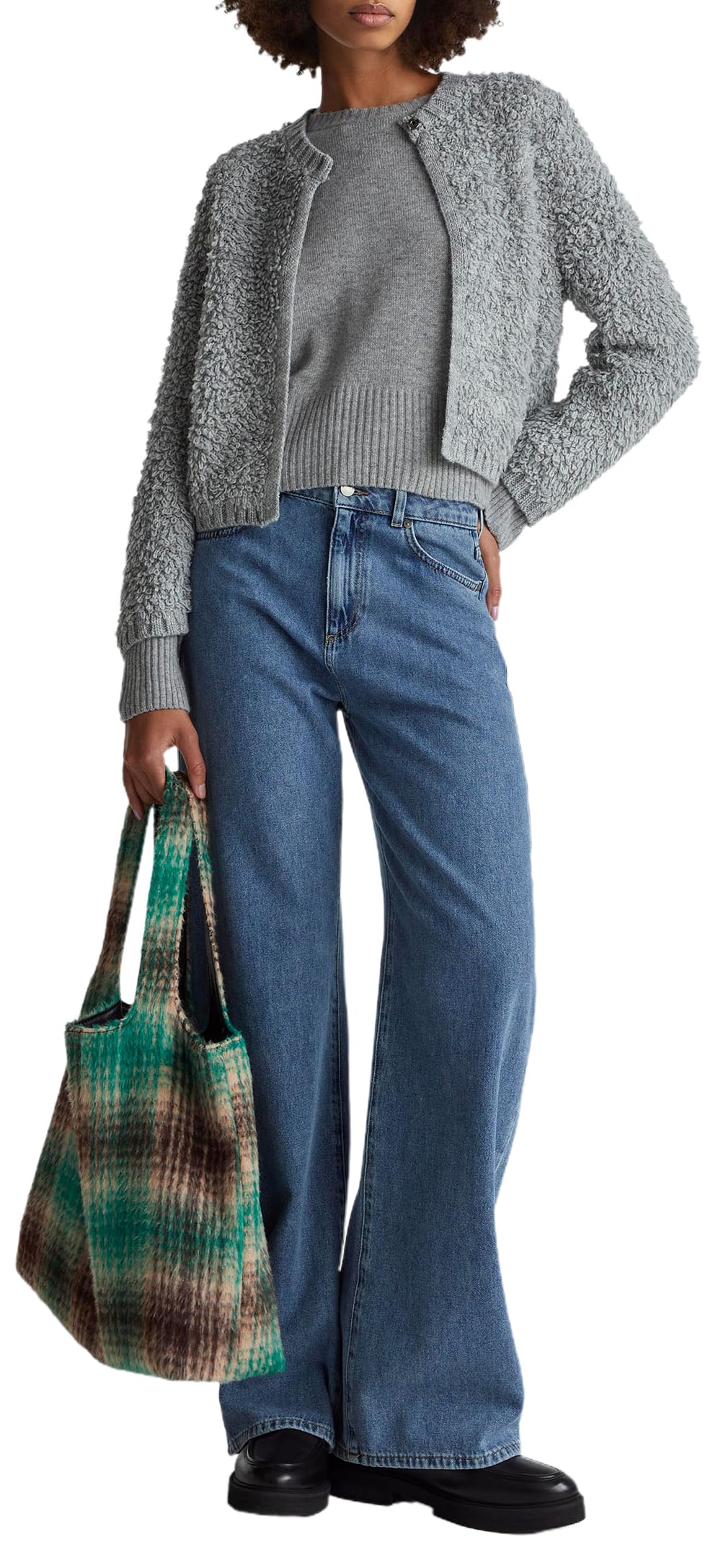 Benetton 126wd10e4 Maglione Donna M girocollo con tasche