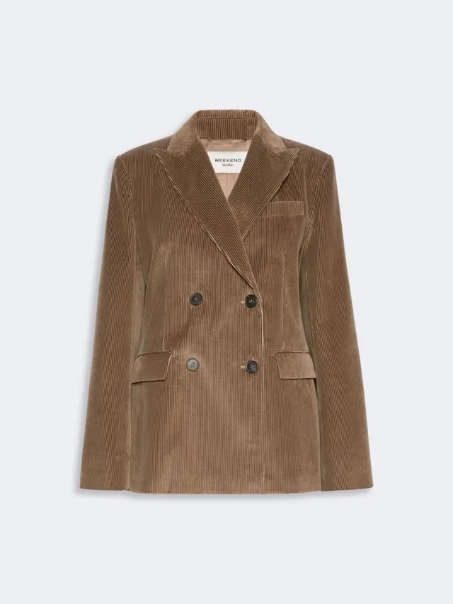 Weekend Max Mara Katanga blazer velluto noce doppiopetto