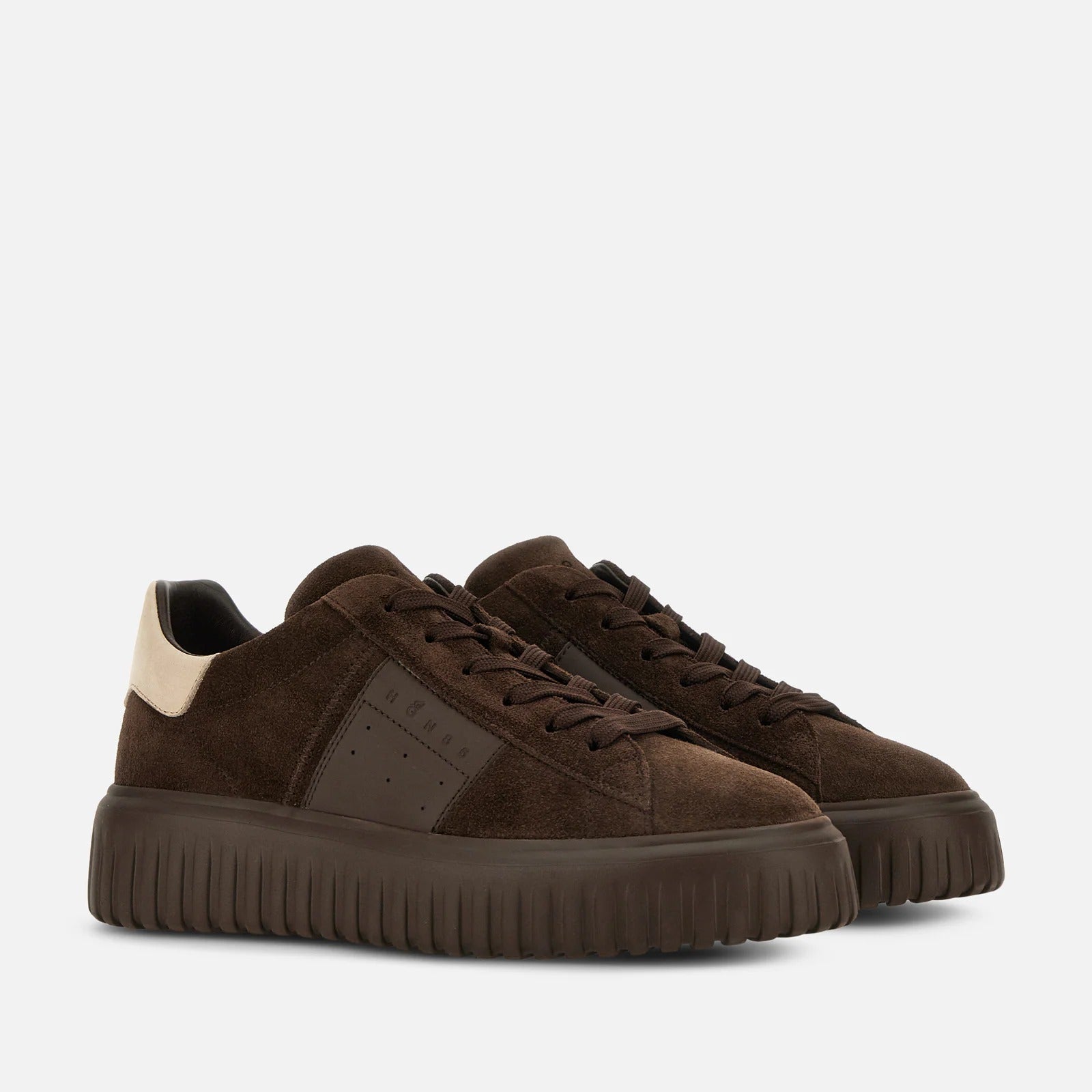 Hogan H-Stripes HXM6450FO7TUH Sneaker Uomo Marrone Suede