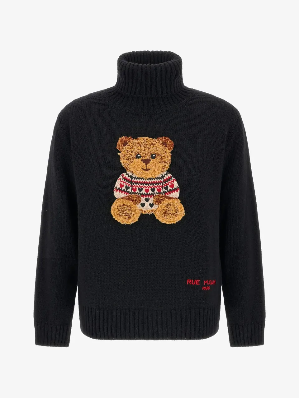 Rue Madam Marvin Love 1613 maglione donna nero lana